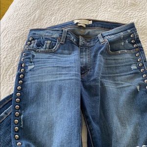 Flare jeans with studs down the legs
